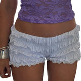 Vevesc  Women s Lace Trim Elastic Waist Pajama Shorts with Ruched Detail - Soft and Comfortable Sleepwear Bottoms for Summer Casual Wear