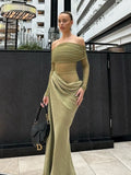 Vevesc  See Through Mesh Evening Dress For Women Aesthetic Clothes Hollow Out Vestido Feminino Off Shoulder One Piece Robe Femme Été