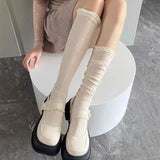 Vevesc Black White Stockings Women Girls Thigh High Long Socks JK Japanese Leggings Summer Thin Loose Costumes Sweet Ballet Hosiery