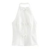 Vevesc  New women's fashion and leisure temperament Joker slim loose commuter bow hanging collar shirt.