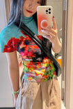Vevesc Summer Plant Flowers Tops Women 2024 New Ruched Slim Fit Knitted T-shirts Y2k E-Girl Stand Collar Short Sleeve Tee Shirt