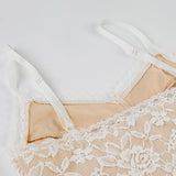 Vevesc  Fashion Lace Sheer Sexy Camisole Dresses Sleeveless Skinny Simple Hotsweet Elegant Mini Dresses