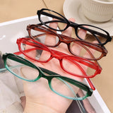 Vevesc New Y2K Style Retro Blue Green Square Small Frame Glasses Frame Women's Anti Blue Light Glasses 2024 Fashion Eyeglasses Frame