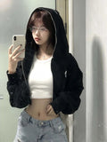 Vevesc American Design Fashion Popular High Waist Jackets Punk Streetwear Y2k Aesthetic Harajuku Women Coats Casual Autumn Clothing