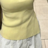 Vevesc  Irregular T Shirt for Women Spring Summer Korean Fashion Hot Sexy Ropa De Mujer Sleeveless Basics Split Tank Tops
