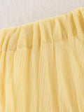 Vevesc  Yellow Pleated Long Skirts For Women Casual High Waist A-line Female Vestidos Spring Summer Loose Ladies Streetwear 2025 New