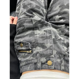 Vevesc Y2K Camouflage Cargo Jeans Women Streetwear Wide Leg Denim Pants Vintage Korean High Waist Pockets Zipper Baggy Trousers