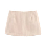Vevesc  Spring New Product: Women's Fashion Casual Strap, Folded Striped Top&Fashion Thin Striped Skirt Pants Set