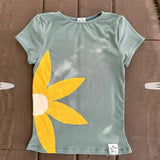 Vevesc Women Flower Print T-shirt Y2K Aesthetic Crew Neck Short Sleeve Summer Casual Crop Tops Streetwear 00s Retro Sweet Baby Tees