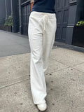 Vevesc  Drawstring Long Yoga Pants Autumn Sweet Cute High Waist Straight Trousers Woman Casual Streetwear Sport Sweatpant Y2k Chic