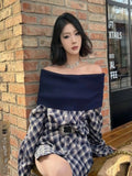 Vevesc Vintage Patchwork Plaid Shirts Women Spring Long Sleeve Oversize Button Up Shirt Korean Fashion Casual Fall Outwear Tops