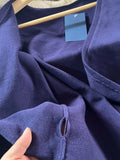 Vevesc  Navy Lace-up Knitted Long Sleeve T-shirt Cardigan Autumn V-neck Cotton Casual Smock American Vintage Wrap Tees Y2k Crop Tops