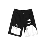 Vevesc Korean Style Vintage Men's Jeans Summer Loose Male Wide Leg Knee Length Shorts New Washed Fashion Denim Trouser Feamle Y2K