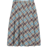 Vevesc Vintage Plaid Long Skirt Women Harajuku Y2k Pleated Skirt Retro Streetwear Autumn Winter A-line Midi Skirts Aesthetics