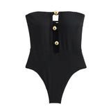Vevesc  New women's fashion and leisure temperament Joker slim sexy word chest wrapped swimsuit.