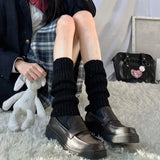 Vevesc Lolita Kawaii Fur Warm Leg Warmers Harajuku JK College Style Knitted Warm Socks Over Knee Boot Cuffs Wide Leg Socks