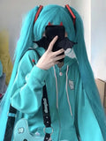 Vevesc Cartoon Embroidery Hoodies Women Y2k Aesthetic Vintage Grunge Tops  Loose Casual Zip Up Sweatshirt Harajuku Streetwear