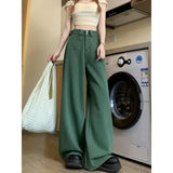 Vevesc  Straight Leg Slim Long Green Jeans Women Denim Pant Plus Size  boyfriend casual mom pants vintage y2k fairycore 00s grunge