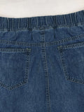 Vevesc Denim Skirt Women Oversized Long Skirts Female Vintage Fashion Maxi Jean Skirt Ladies Casual Loose High Waist A Line Skirts