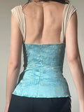 Vevesc  Retro Lace Spliced Skinny Exquisite Patchwork Camisole Classical Sweet Chic Fashion Women Blouses