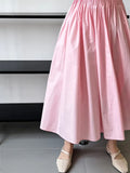 Vevesc  Elegant High-Waisted Pink A- Line Skirt Sweet Umbrella Design Sensibility Plenty of Pleats Medium-Length Women's Fashion