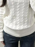 Vevesc  Autumn Sweet Solid Twist Sweater Women Y2k Aesthetic Casual Loose Vintage Tops Preppy Style Fairy Knitwear All Match Jumper