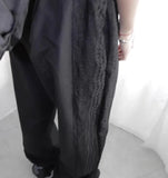 Vevesc Fashion Vintage Lace Patchwork Nylon Wide Leg Pants Summer New Loose  Y2k E-Girl High Waist Straight Trousers