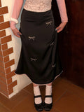 Vevesc Women Black Long Skirt Y2k Vintage Elegant Harajuku 2000s Skirts Korean Streetwear 90s Fashion Oversize High Waist Skirts