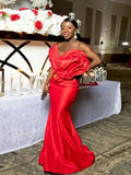 Vevesc Couture African Sweetheart Shape Mermaid Long Evening Dresses Aso Ebi Stylished Strapless Sexy Party Dresses Maxi Gowns