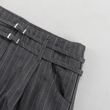 Vevesc  Retro Striped Casual Wide Leg Pants Spring and Summer Women's Fashion Commuting Versatile High Waist Loose Straight Leg Pants
