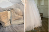 Vevesc  White Princess Dress Sweet Elegant Ball Gown Birthday Party Vestidos Gauze Bodycone Strapless Camisole Long Dresses