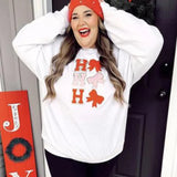 Vevesc Christmas Sweatshirt Santa/Letter Drop Shoulder Long Sleeve Pullover Women Casual Loose Fit O Neck Hoodies T-shirt Festival Rave