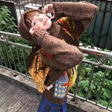 Vevesc Harajuku Cartoon Sweaters Women Vintage Y2k Streetwear Knitted Pullover Grunge Retro Long Sleeve Aesthetics Sweaters