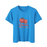Vevesc  New women's fashion, leisure, slim and versatile commuter washing to make old tomato short-sleeved T-shirts.