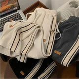 Vevesc Corduroy Striped Sweatpants Women Streetwear Thick Wide Leg Pants Y2K Harajuku High Waist Casual Joggers Korean Baggy Trousers