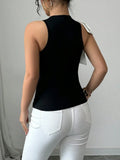 Vevesc  Bow Tie Tank Top Women Aesthetic Clothes Sleeveless Y2k Accessories Slim Fit Cute Crop Tops Elegante Camison Verano Ropa Mujer