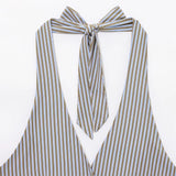 Vevesc  New Women's Casual Elegant Modern European and American Retro Style Hanging Neck Tank Top&Pants Set