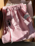 Vevesc  Pink Sweet Drawstring Straight Sweatpants Women Autumn Elastic Waist Cotton Trousers Casual Streetwear Sport Loose Long Pant Y2k