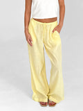 Vevesc  Women s Striped Loose Fit Pants with Drawstring Waist and Elastic Cuffs Lightweight Spring Fall Casual Trousers for Comfort