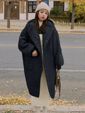 Vevesc Oversized Parkas Women Elegant Fashion Long Coats Female Autumn Winter Padding Jackets Ladies Chic Hooded Lightweight Outerwear