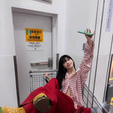 Vevesc Subcultural American Vintage Letter Print Blouse All Match Loose Harajuku Streetwear Shirt Y2k Aesthetic American Punk Clothes