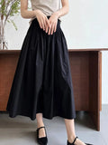 Vevesc  Elegant High-Waisted Pink A- Line Skirt Sweet Umbrella Design Sensibility Plenty of Pleats Medium-Length Women's Fashion