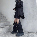 Vevesc Gothic Techwear Emo Black Cargo Pants Women Punk Oversize Hollow Out Wide Leg Pocket Trousers for Female Goth Hip Hop