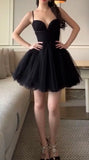 Vevesc  Sladuo Women Sexy Spahetti Strap Tulle Homecoming Dresses Short  Prom Dresses for Teens Mini Cocktail Dress