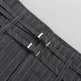 Vevesc  Retro Striped Casual Wide Leg Pants Spring and Summer Women's Fashion Commuting Versatile High Waist Loose Straight Leg Pants