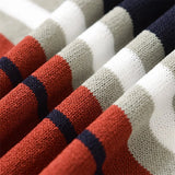 Vevesc  new women's clothing casual elegant design sense European and American style retro striped knitted short sleeved shirt