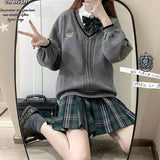 Vevesc Vintage Preppy Women Knitted Sweater Japanese Style Kawaii Cute Tops Oversized Girly Female Korean Fashion Pullovers JK
