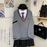 Vevesc Vintage Preppy Women Knitted Sweater Japanese Style Kawaii Cute Tops Oversized Girly Female Korean Fashion Pullovers JK