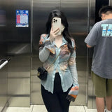Vevesc American Summer Fashion Lrregular Rendering Buttons Blouse Y2k Aesthetic Loose All Match Girl Clothes Harajuku Punk Casual Shirt