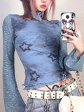 Vevesc Y2k Aesthetic Leopard Patchwork Tshirts Women Harajuku Gothic Punk Basic T-shirt Streetwear Diamond Bottoming Tee Shirts Femme